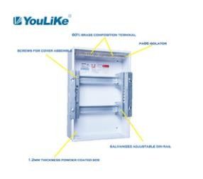 24 cajas rasantes 1.2m m del hogar MCB de la caja de distribución del soporte del ODM del PVC de la fila de la manera 2 densamente
